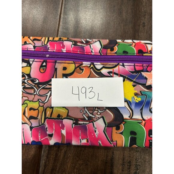 Ipsy Graffiti Print Makeup Bag With Purple Zipper Multicolor Lightweight Artsy - Picture 5 of 8